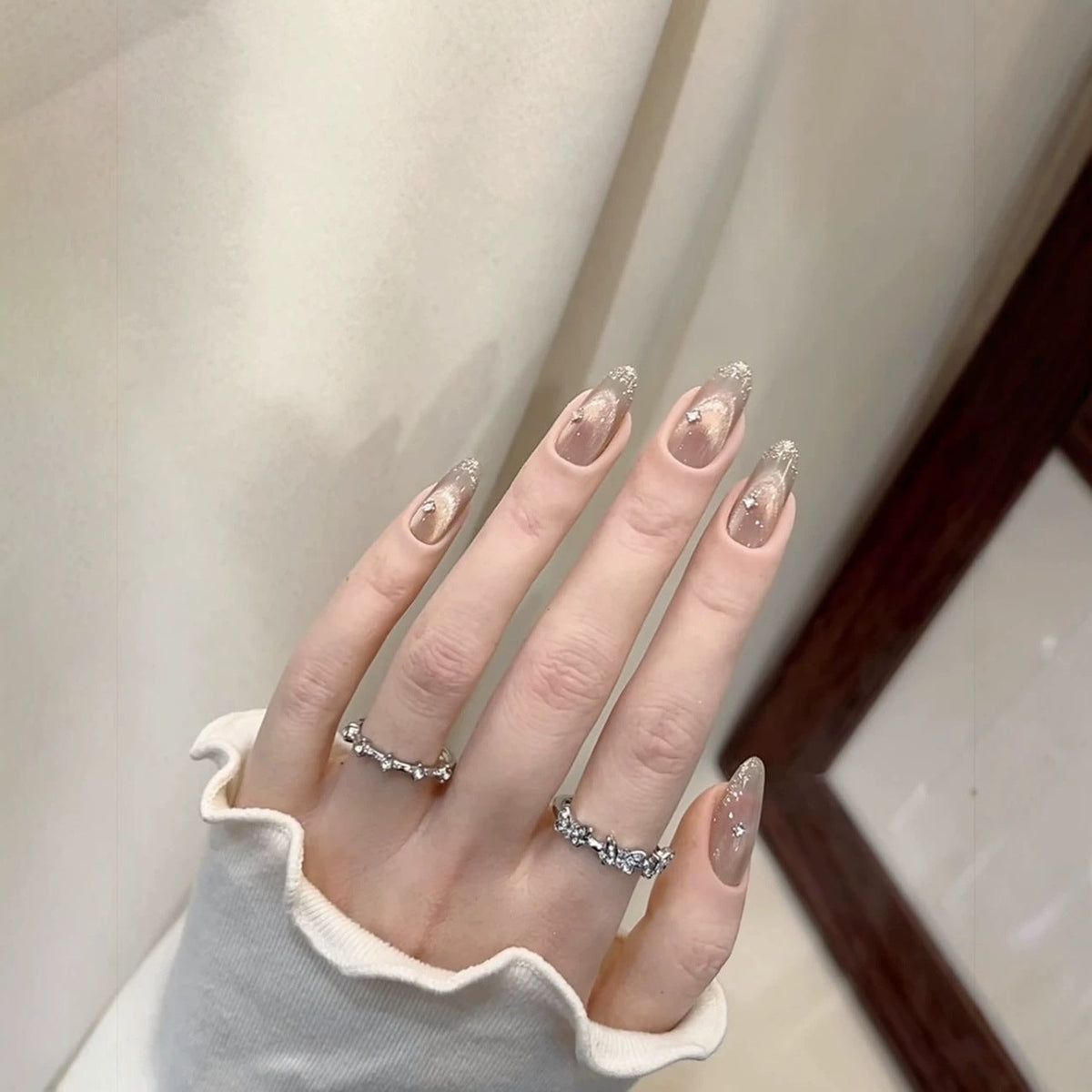 Glittery Stiletto Press-On Nail Extensions — product view 1