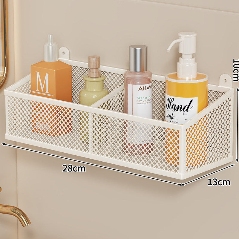 Wall-Mounted Metal Mesh Bathroom Storage Basket — product view 4