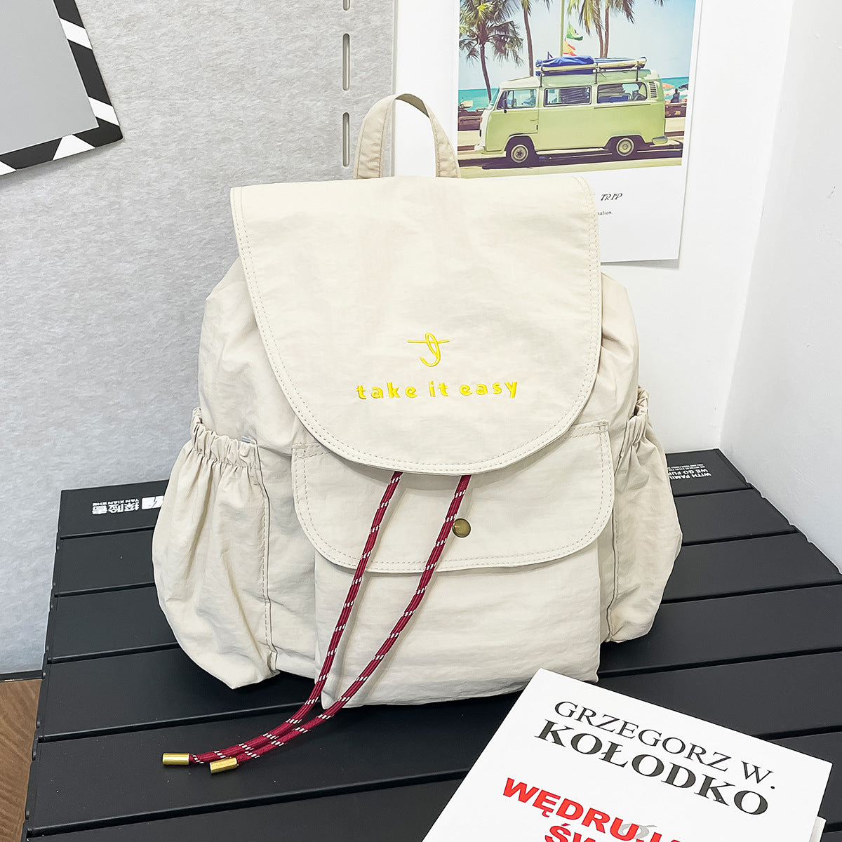Casual Drawstring Closure Backpack LoungeYard — product view 6