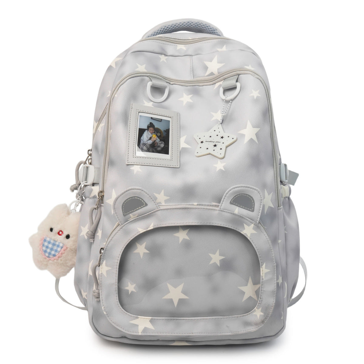 Children's Starry-Themed Plush Ear Backpack LoungeYard — product view 1