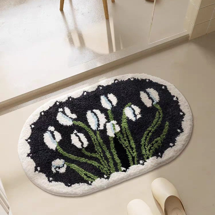 Floral Patterned Bath Mat Bowlift — product view 2