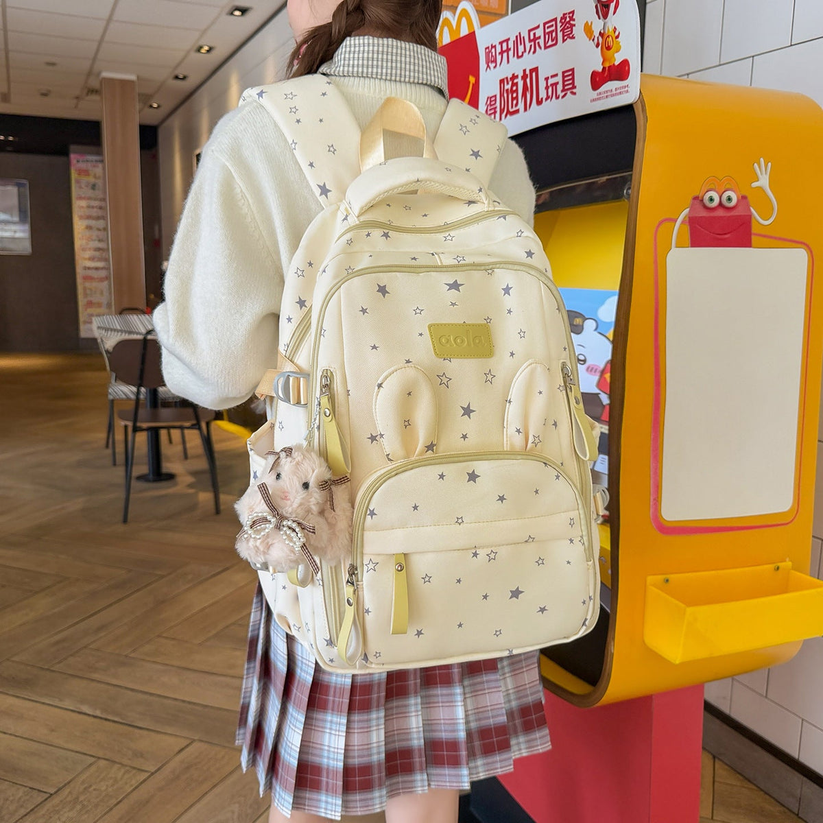 Adorable Bunny-Ear School Backpack LoungeYard — product view 2