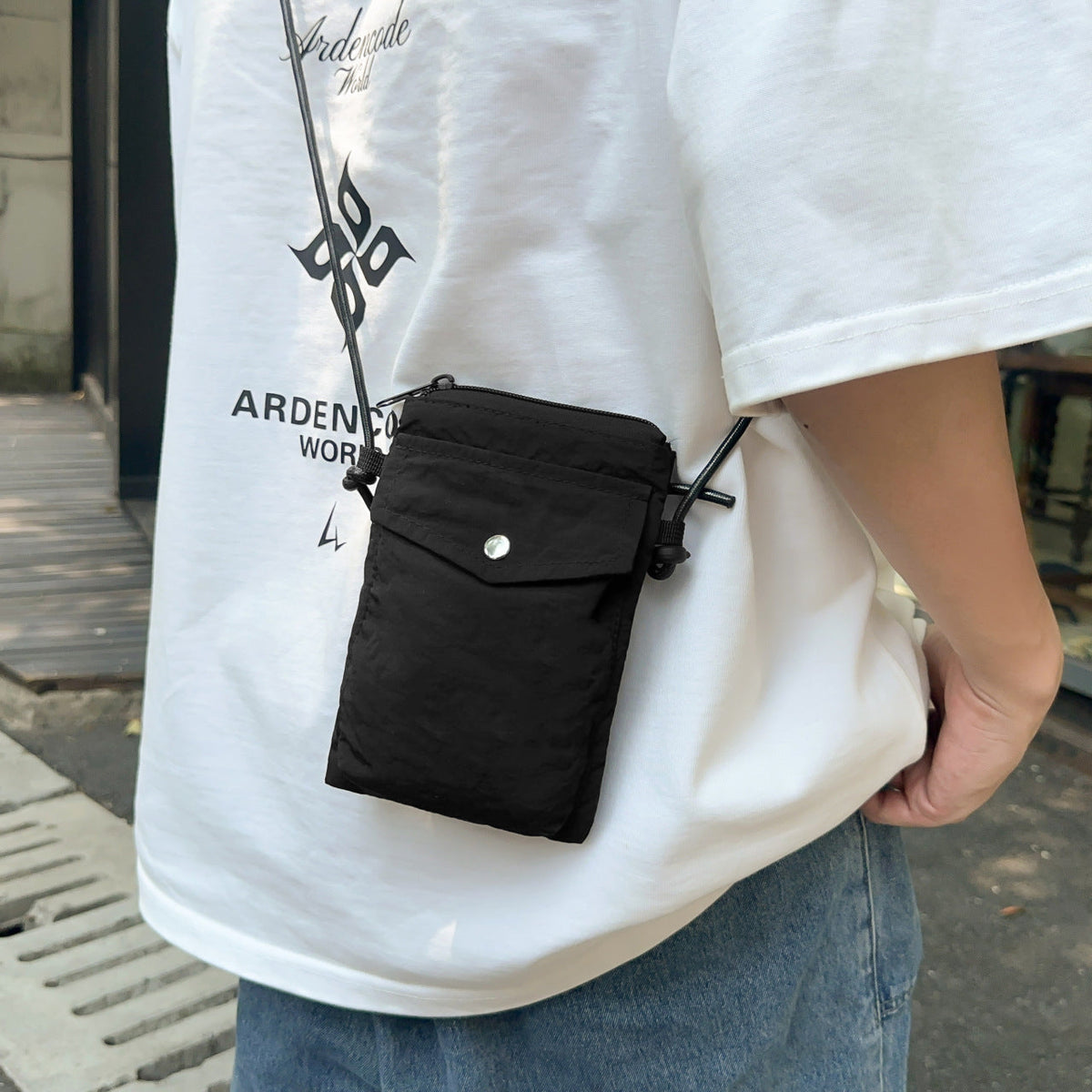 Practical Shoulder Bag with Water-Repellent Material and Adjustable Shoulder Strap LoungeYard — product view 2