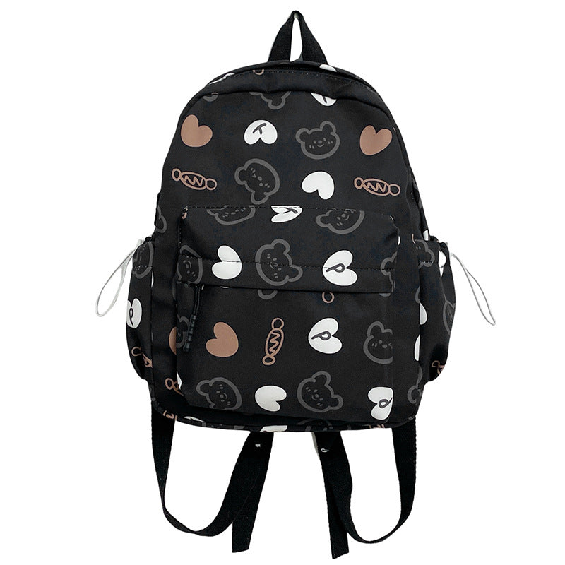 Cute Character Print School Backpack LoungeYard — product view 4