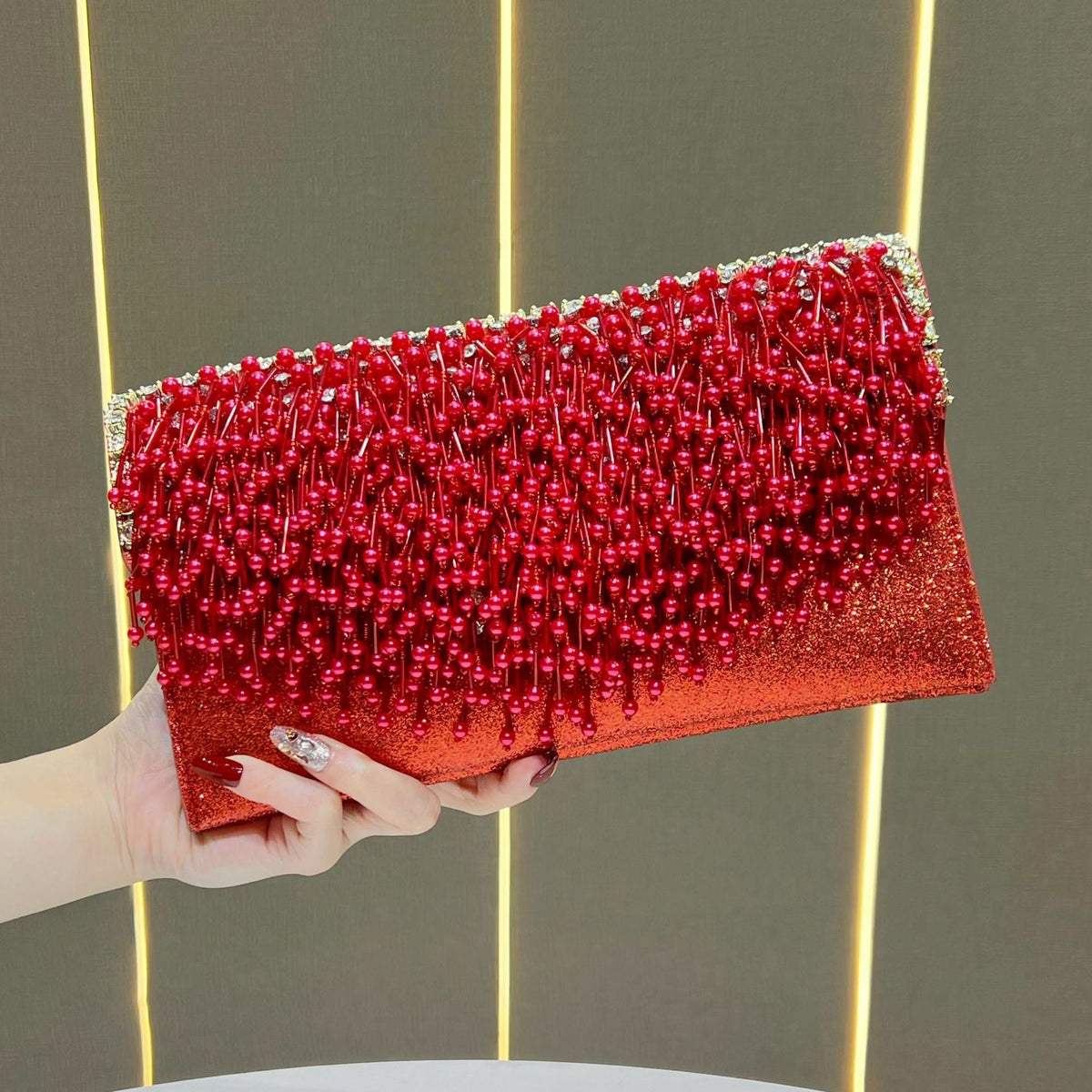 Beaded Fringe Evening Clutch — product view 5