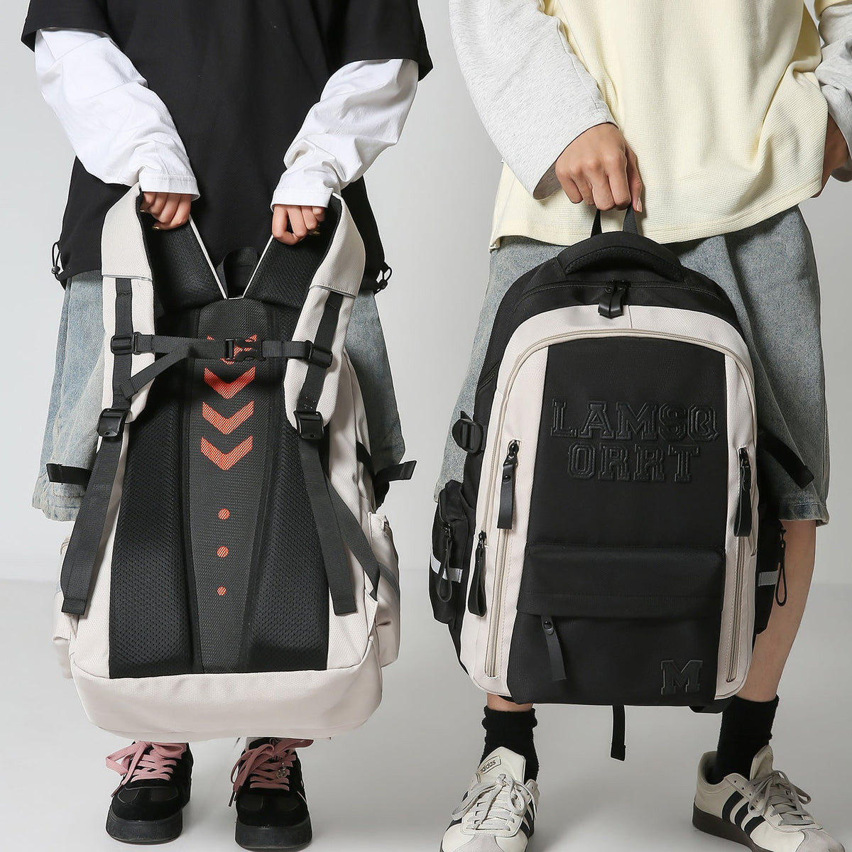Multi-Pocket Functional Laptop Backpack LoungeYard — product view 2