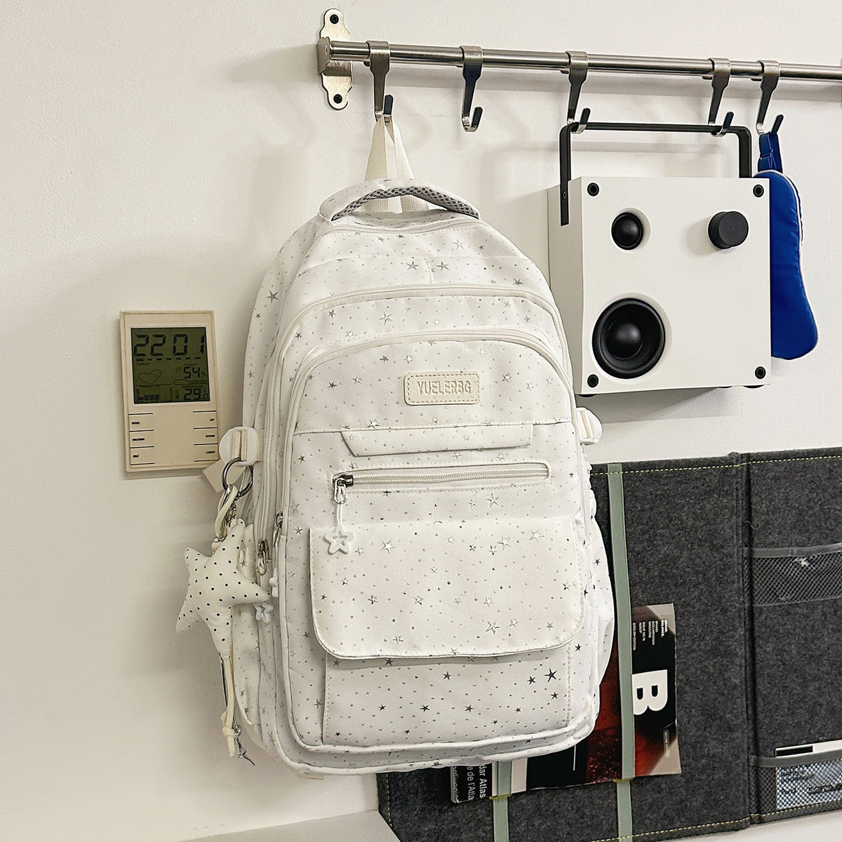Star-Patterned Backpack with Multiple Compartments LoungeYard — product view 6