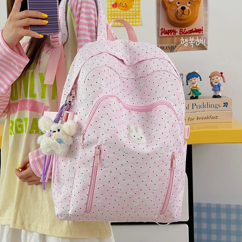 Cute Bunny-Themed School Backpack LoungeYard — product view 2
