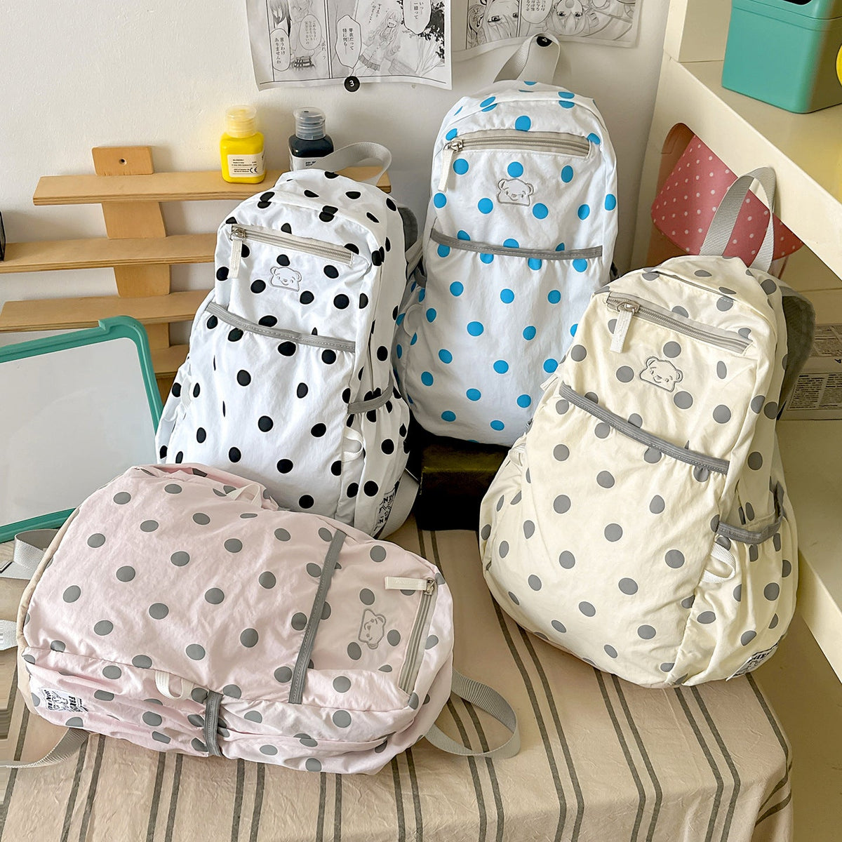 Casual Polka Dot Backpack LoungeYard — product view 4