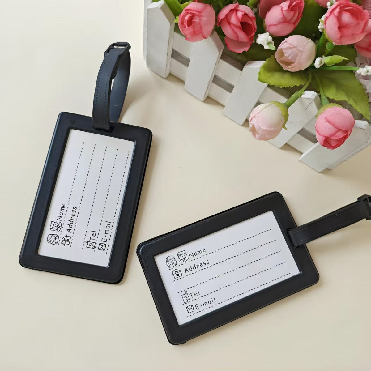 Unisex luggage tag in creative Tetris design LoungeYard — product view 4