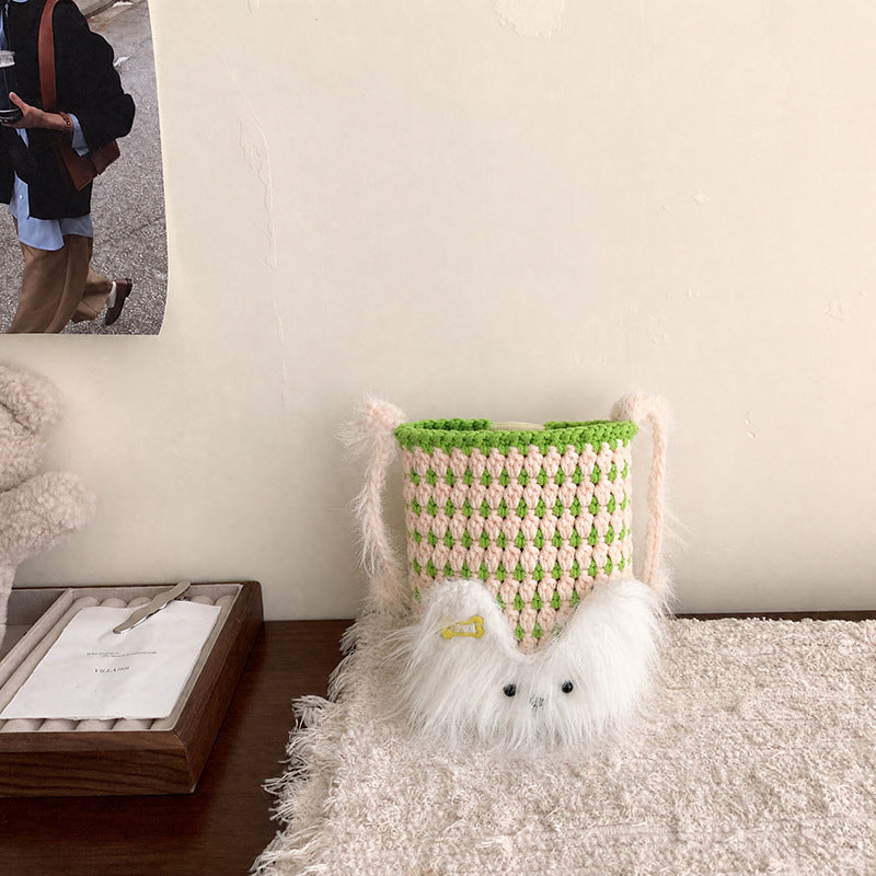 Cute Animal-Themed Plush Drawstring Pouch — product view 3