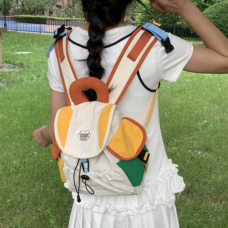 Colorful Patchwork Backpack LoungeYard — product view 2