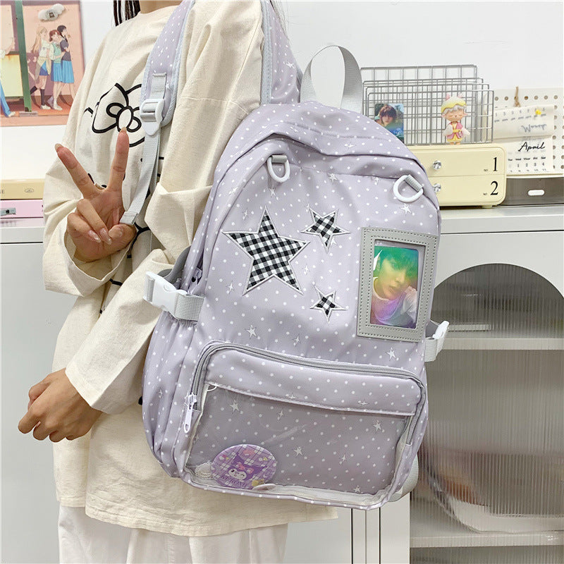 Fun and Stylish Star-Embellished Backpack LoungeYard — product view 2