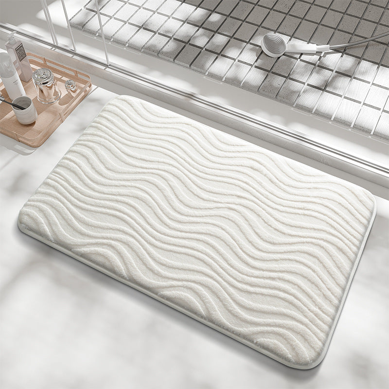 Abstract Wave Pattern Bathroom Mat Bowlift — product view 2