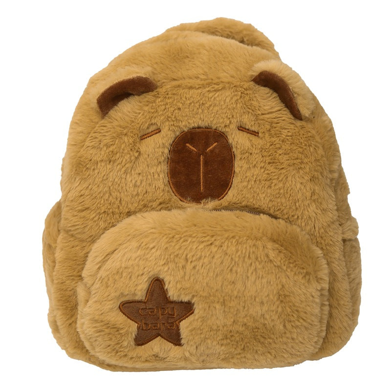 Plush Capybara Character Backpack LoungeYard — product view 6