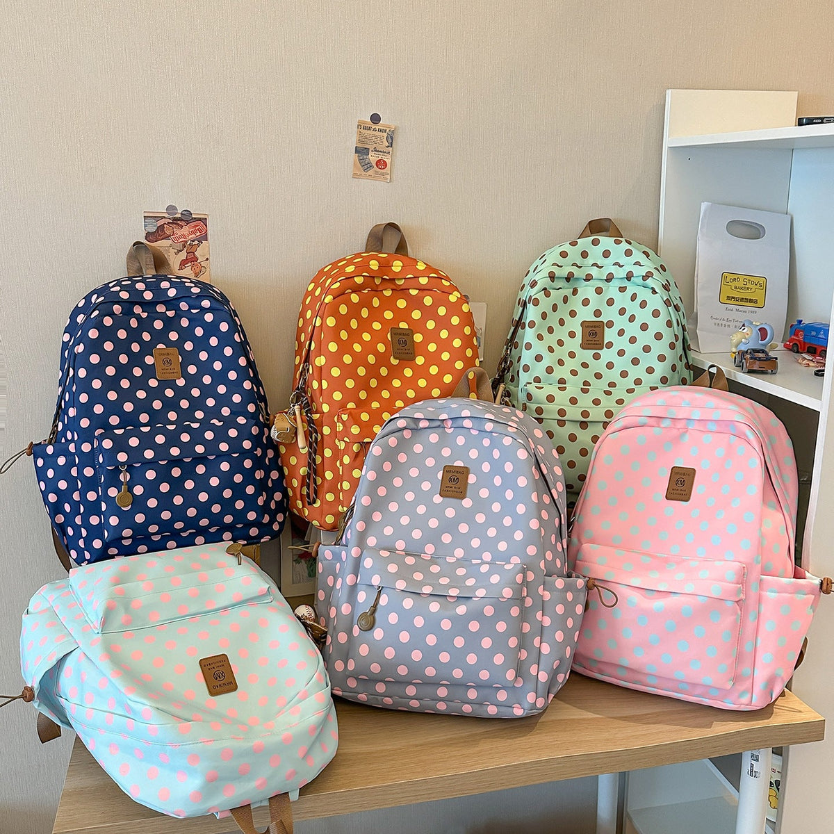 Fun Polka Dot Backpack LoungeYard 1791205579 — product view 4