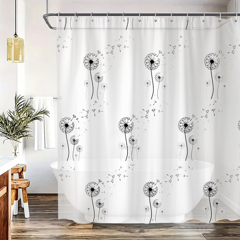 Dandelion Print Shower Curtain LoungeYard — product view 6