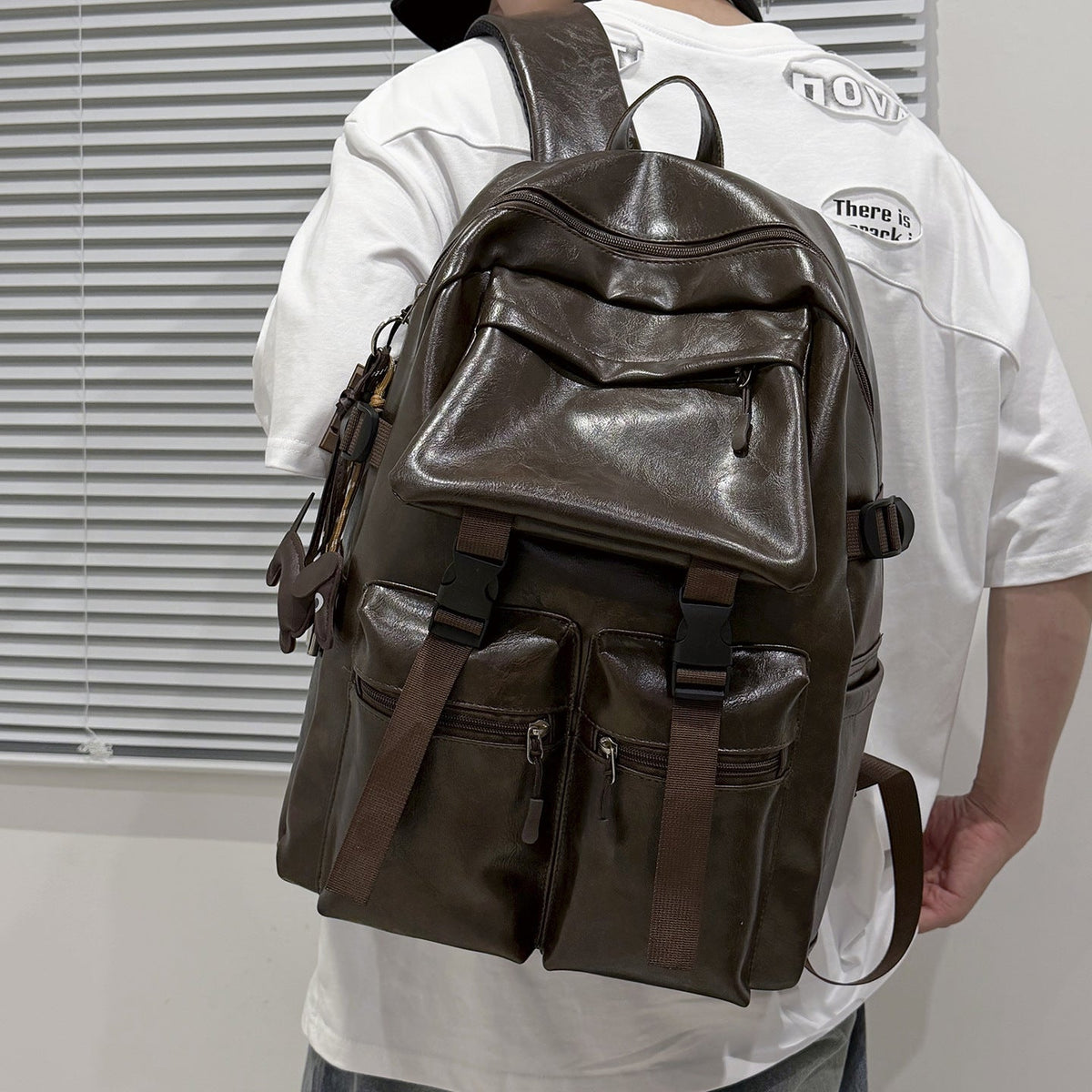 Durable Leather Backpack LoungeYard — product view 1