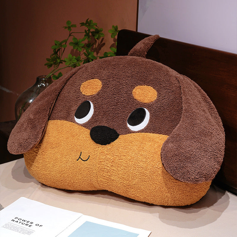 Large soft plush dog pillow as a back and decorative pillow — product view 2