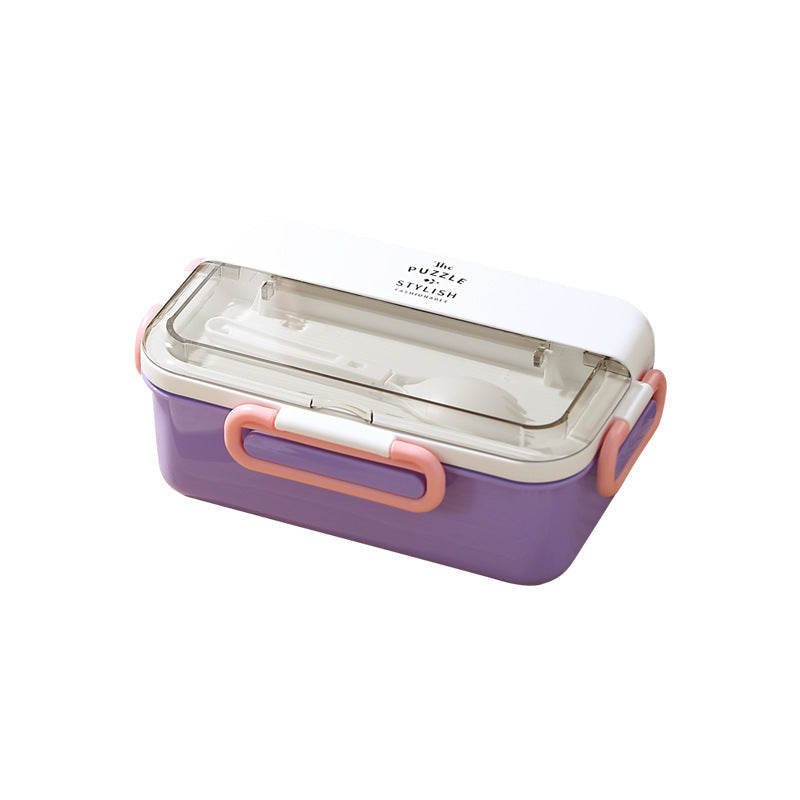 Multi-Compartment Lunch Box with Built-In Utensil Set — product view 5