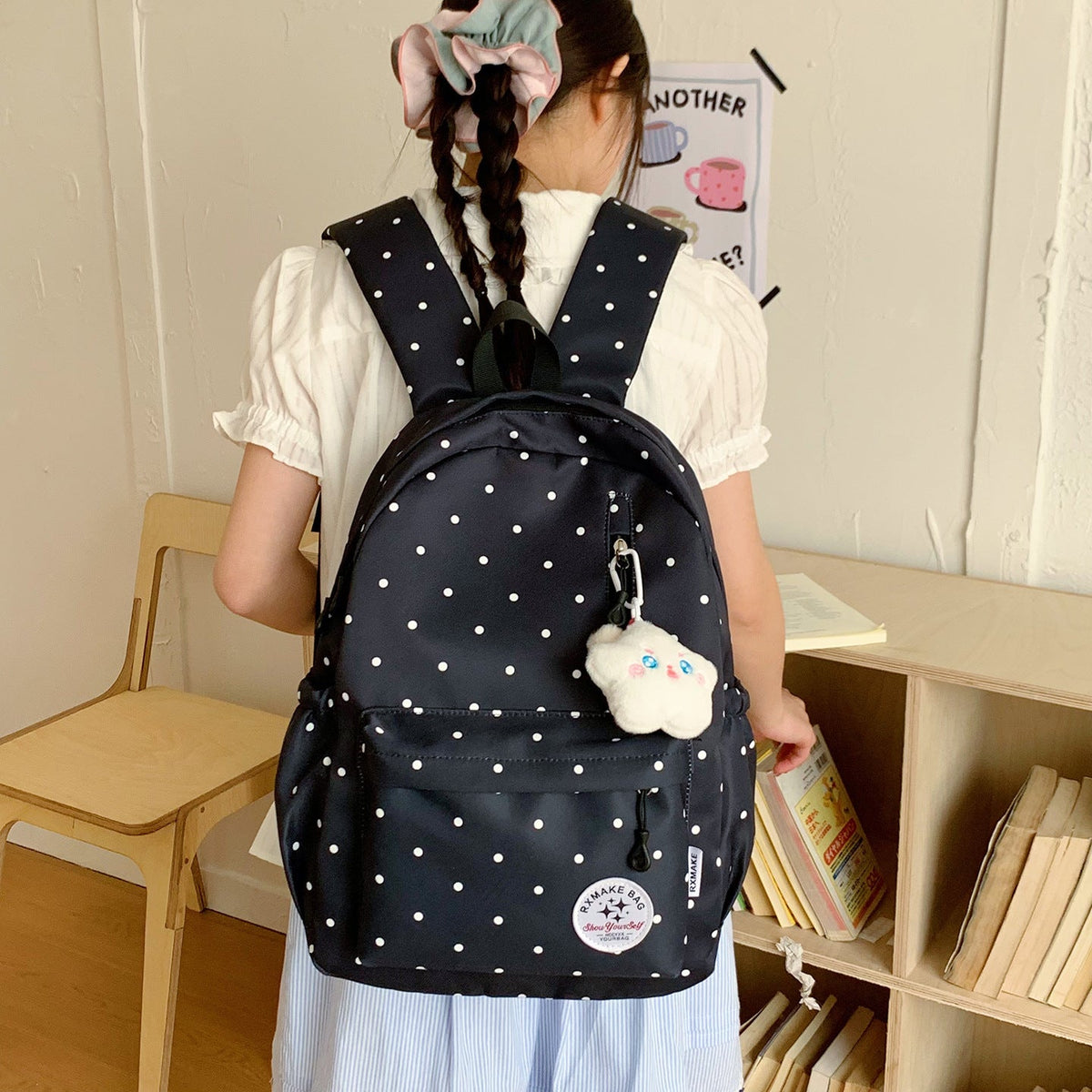 Polka Dot Student Backpack LoungeYard — product view 2