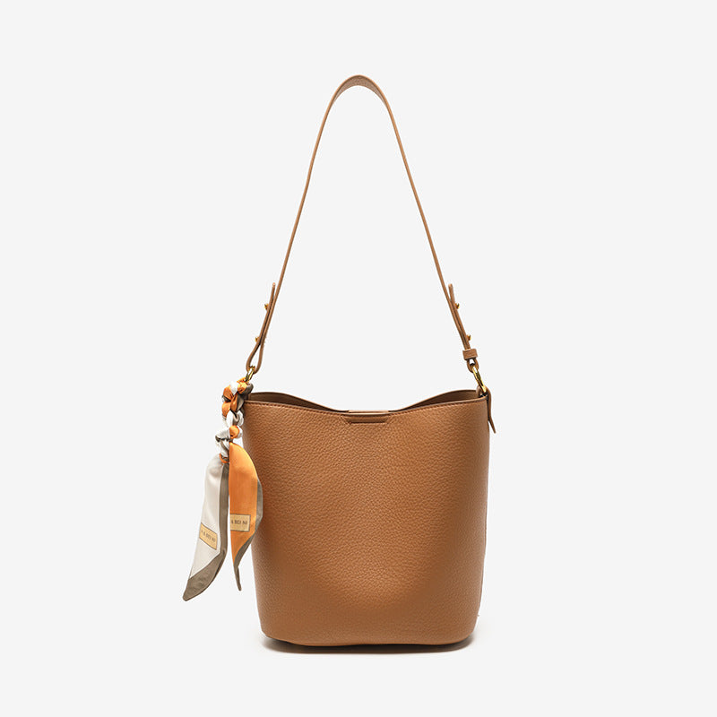 Textured Leather Bucket Bag LoungeYard — product view 7