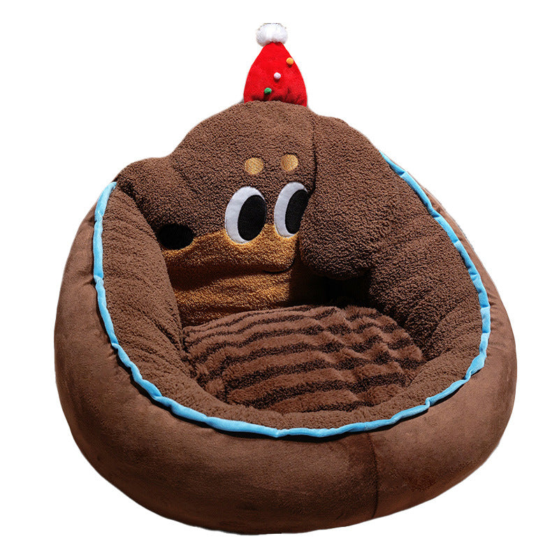 Plush Dog Bed Snuggle Nest for Small Dogs and Cats with Raised Edge — product view 4