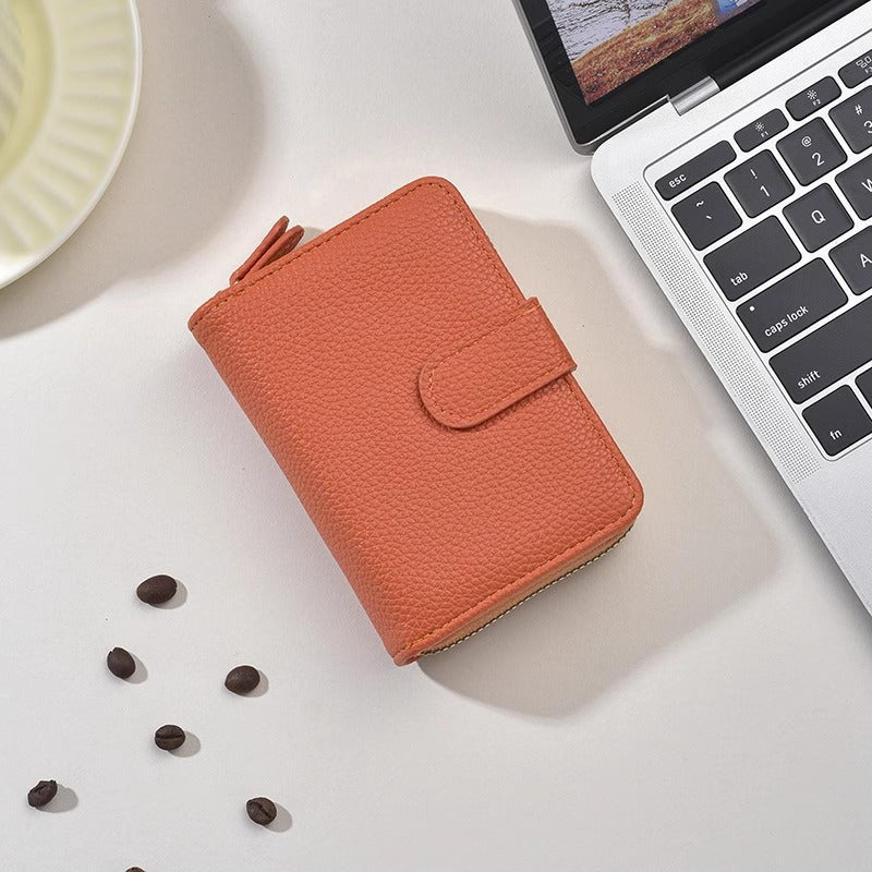 Textured Leather Zippered Card Organizer LoungeYard — product view 7