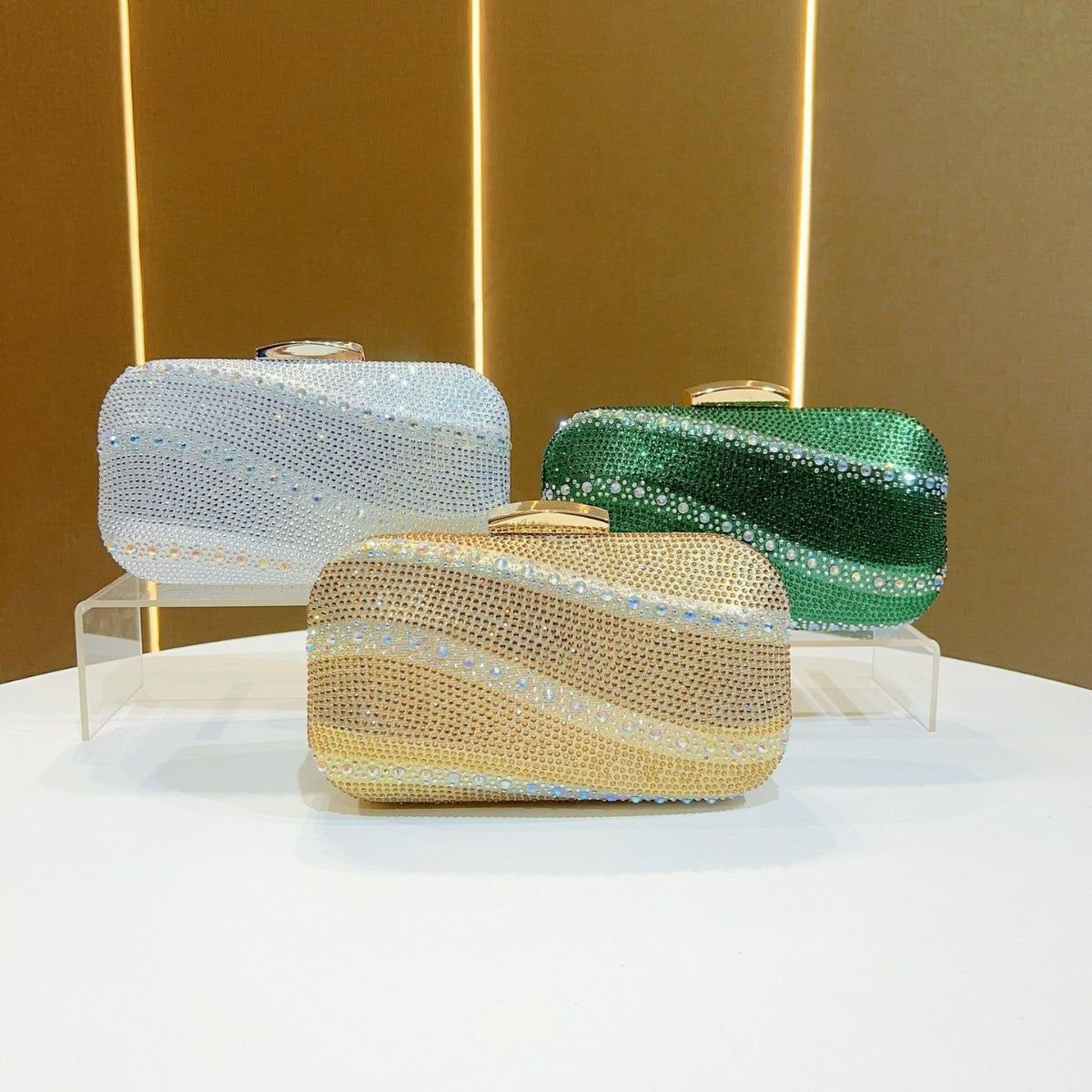 Rhinestone-Studded Clutch Purse — product view 4