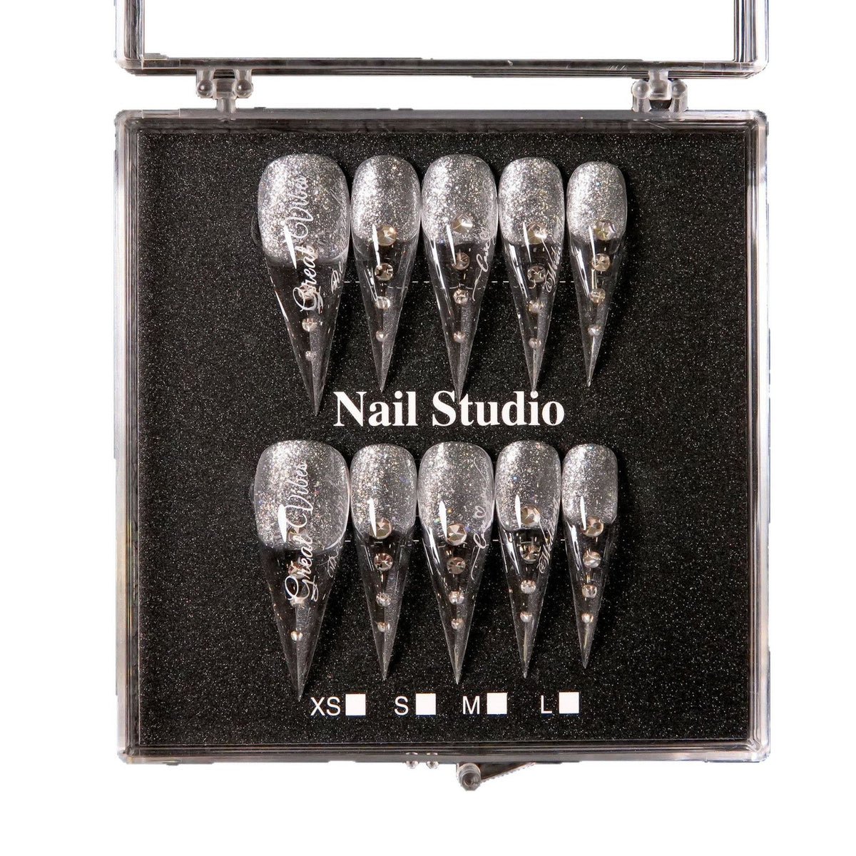 Glamorous Stiletto Press-On Nail Set with Gem Accents 1791254959 — product view 5