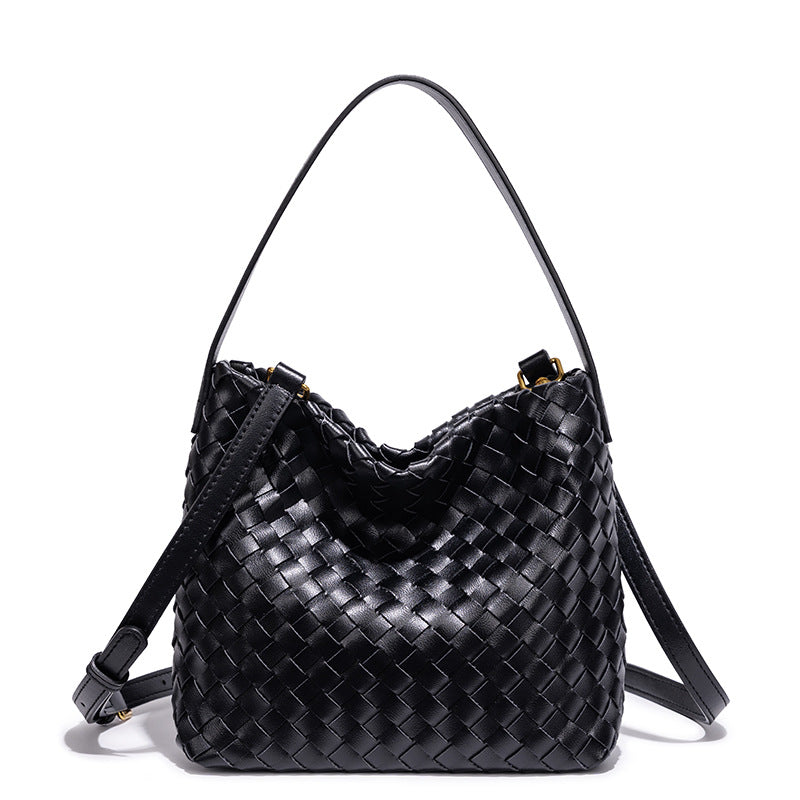 Elegant Woven Leather Shoulder Bag LoungeYard — product view 4