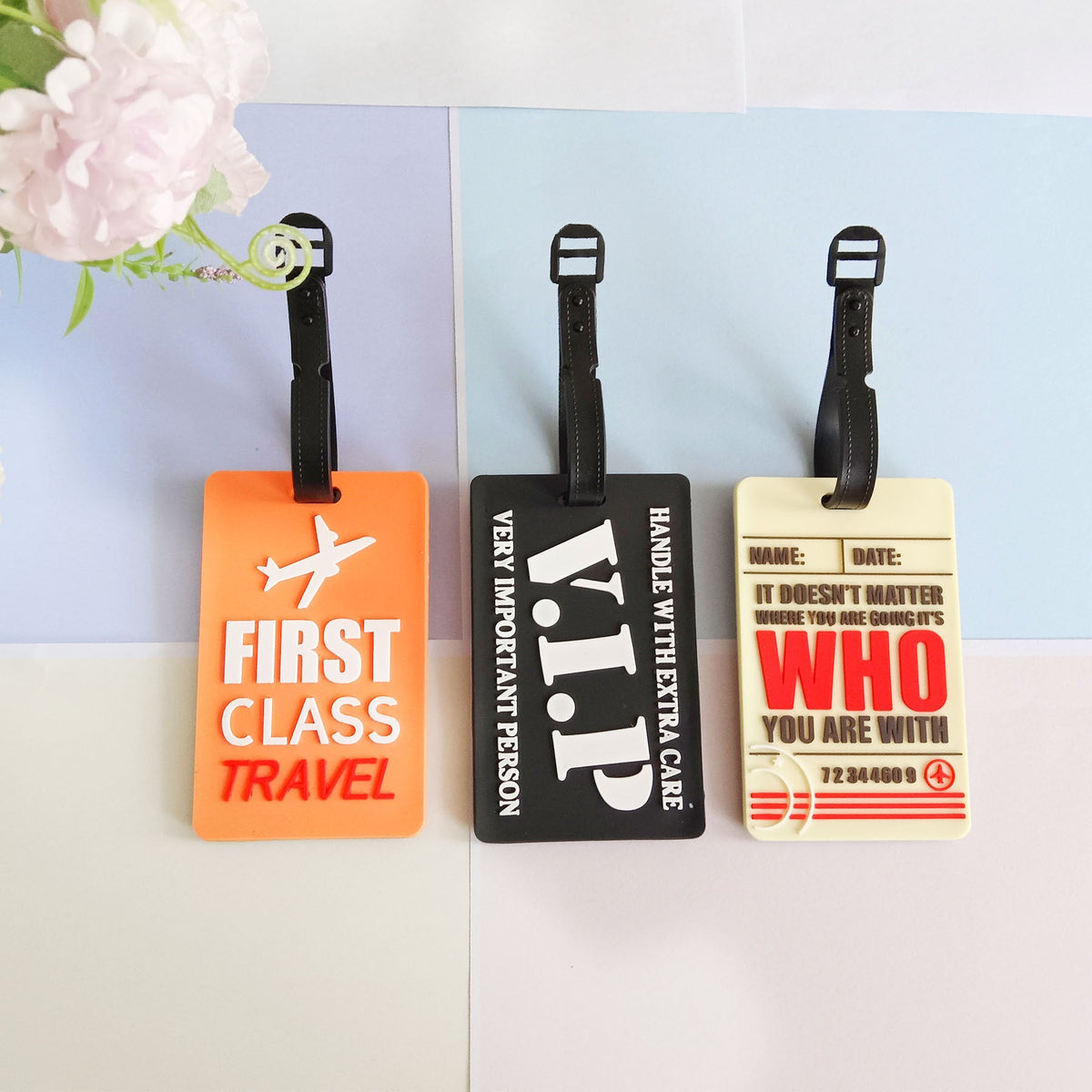 Unisex Luggage Tag with Airplane Design LoungeYard — product view 2