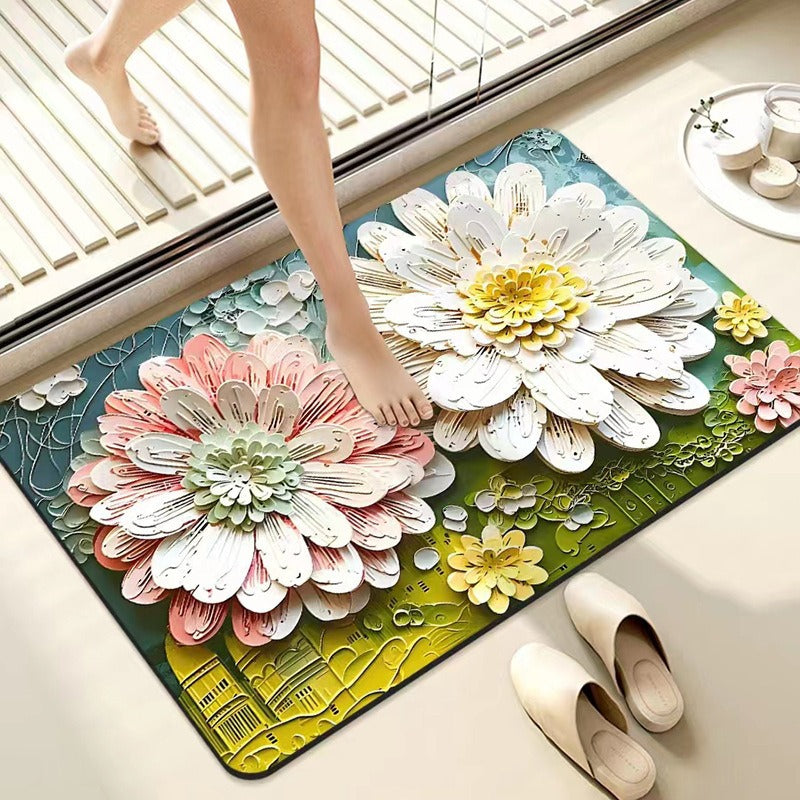 Luxurious Floral Design Bath Mat — product view 3
