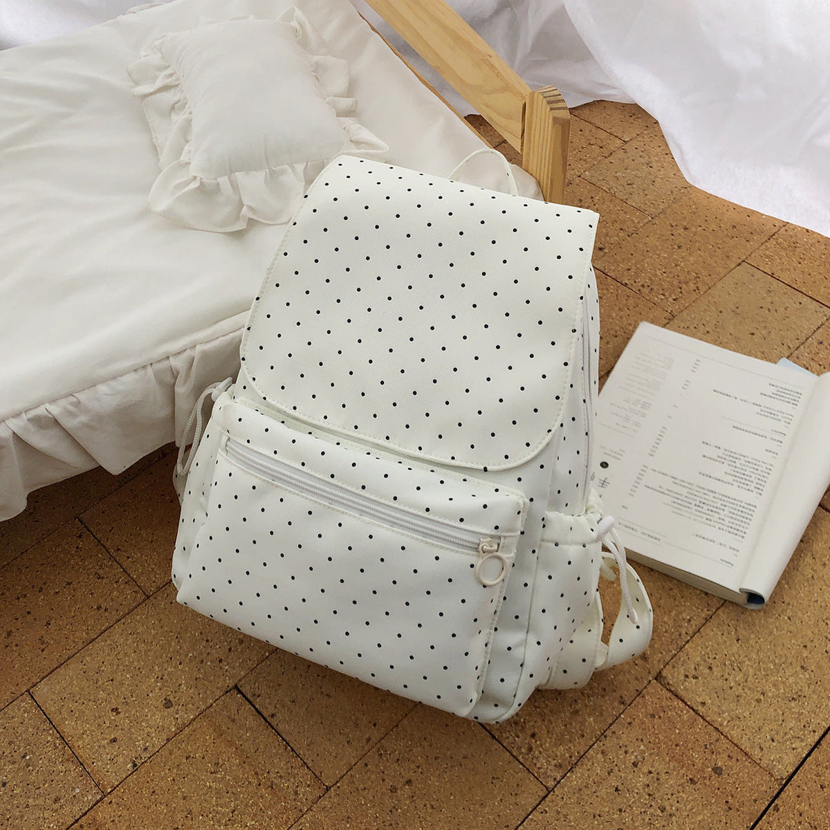 Polka Dot Patterned Backpack — product view 7
