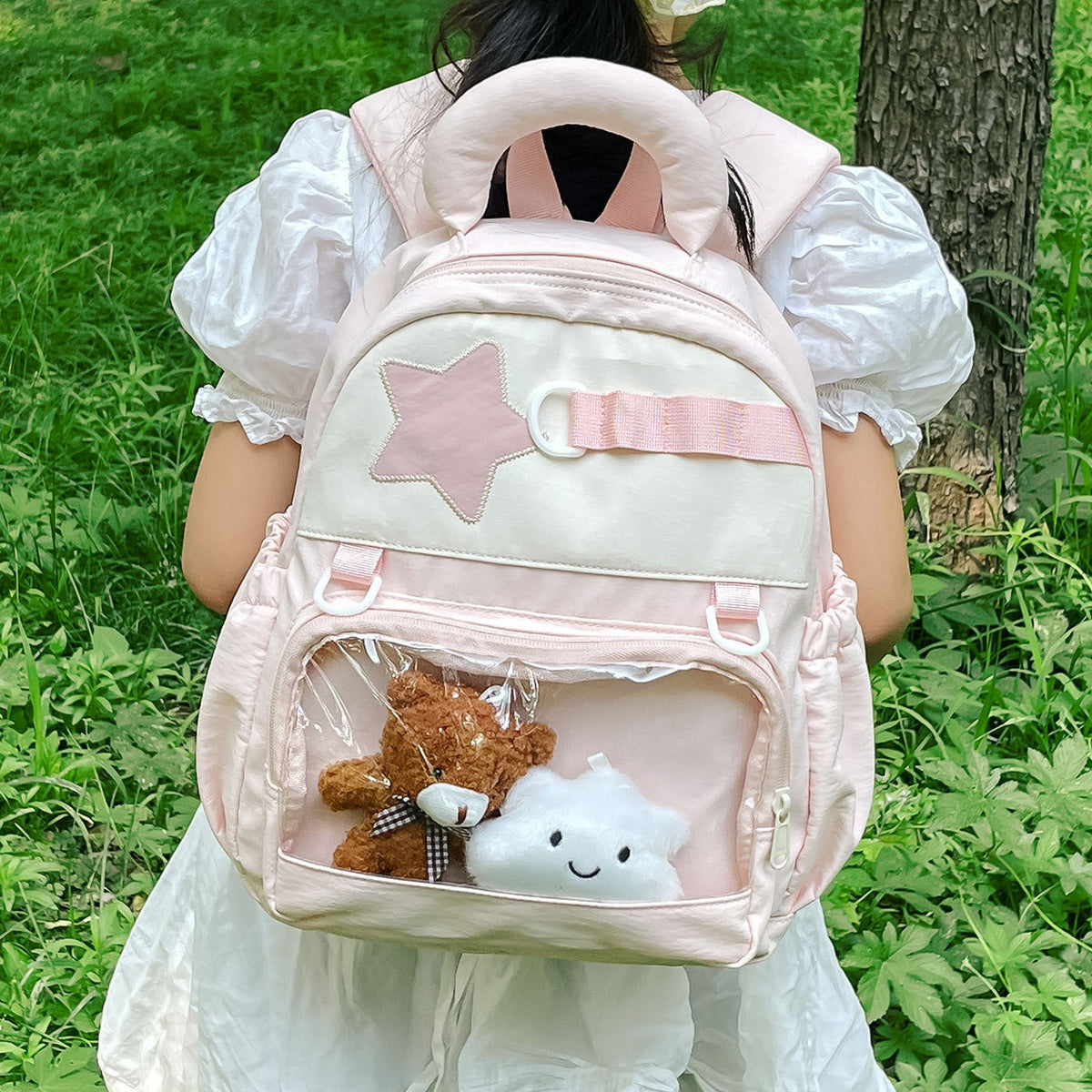Cute Star-Embellished Mini Backpack LoungeYard — product view 1