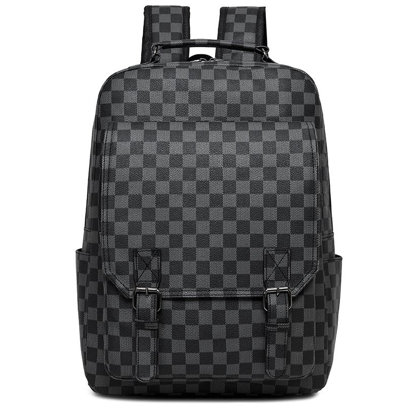 Stylish Checkerboard Laptop Backpack LoungeYard — product view 2