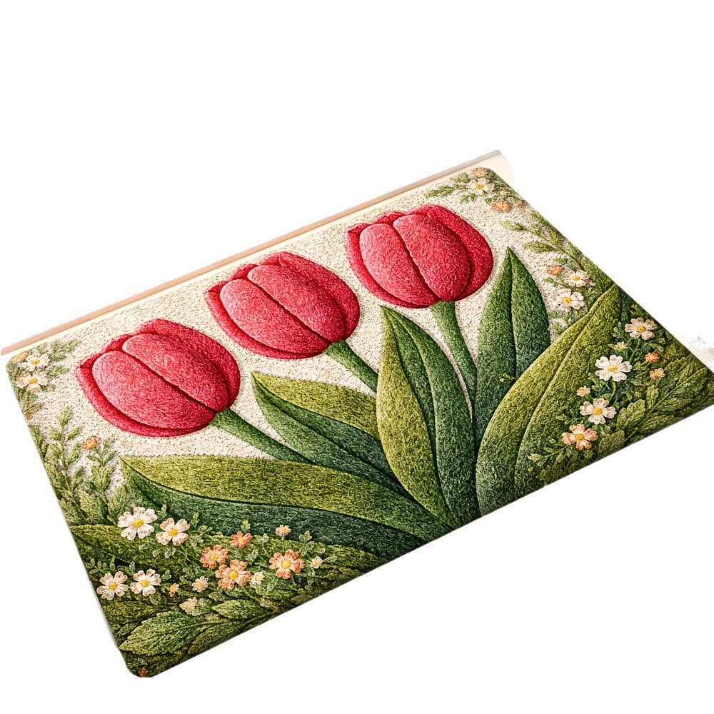 Floral Design Bath Mat LoungeYard — product view 4
