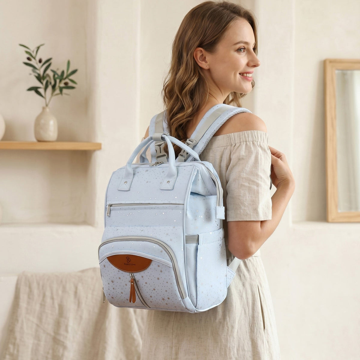 Stylish Multi-Pocket Diaper Backpack LoungeYard — product view 3