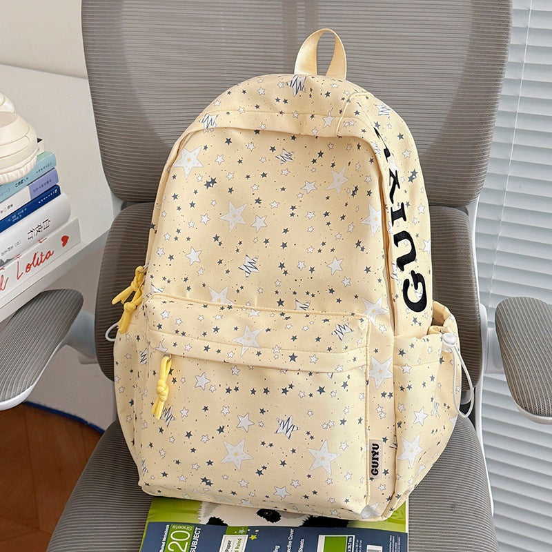 Stylish Star-Patterned School Backpack LoungeYard — product view 7