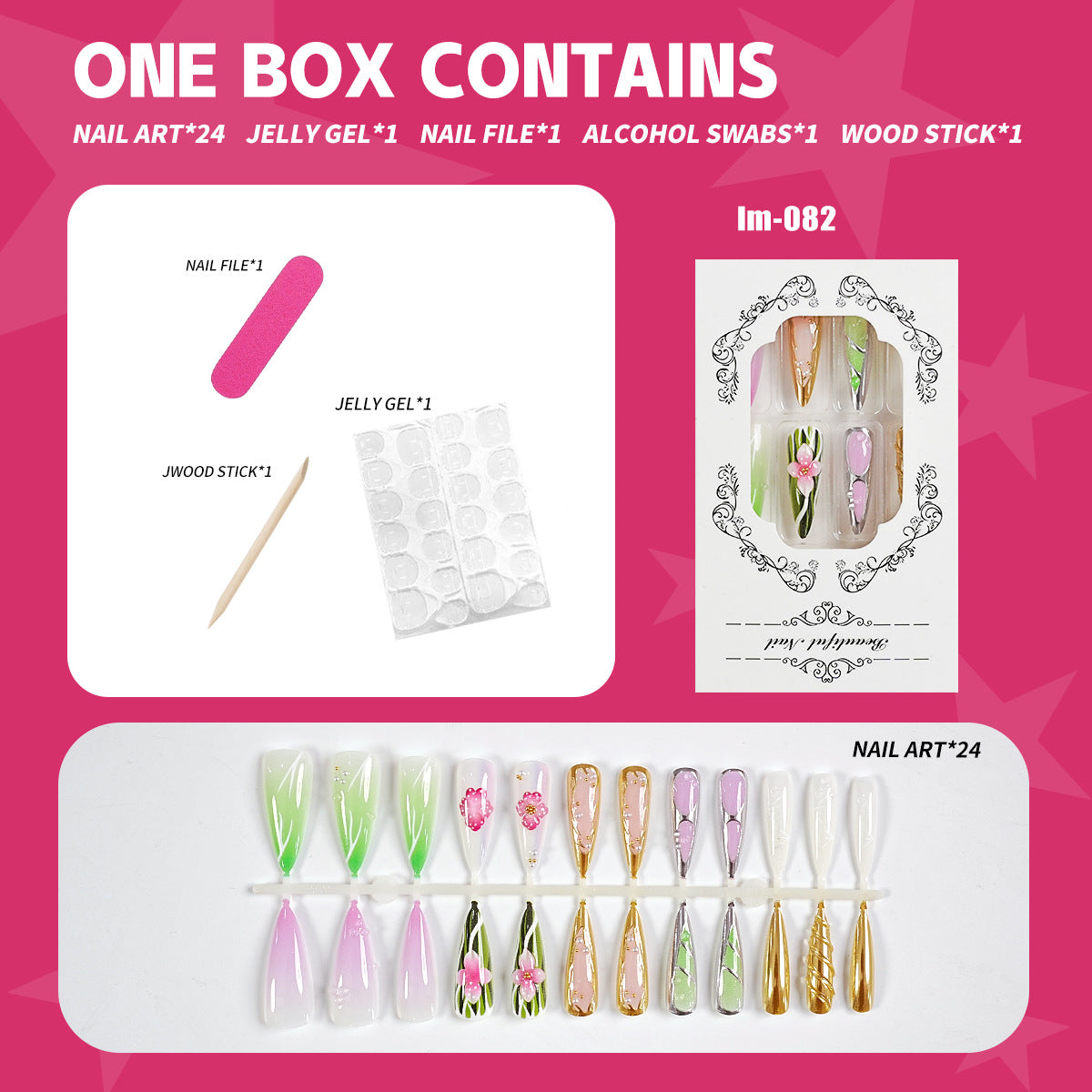 Premium Decorative Press-On Nail Art Set — product view 1