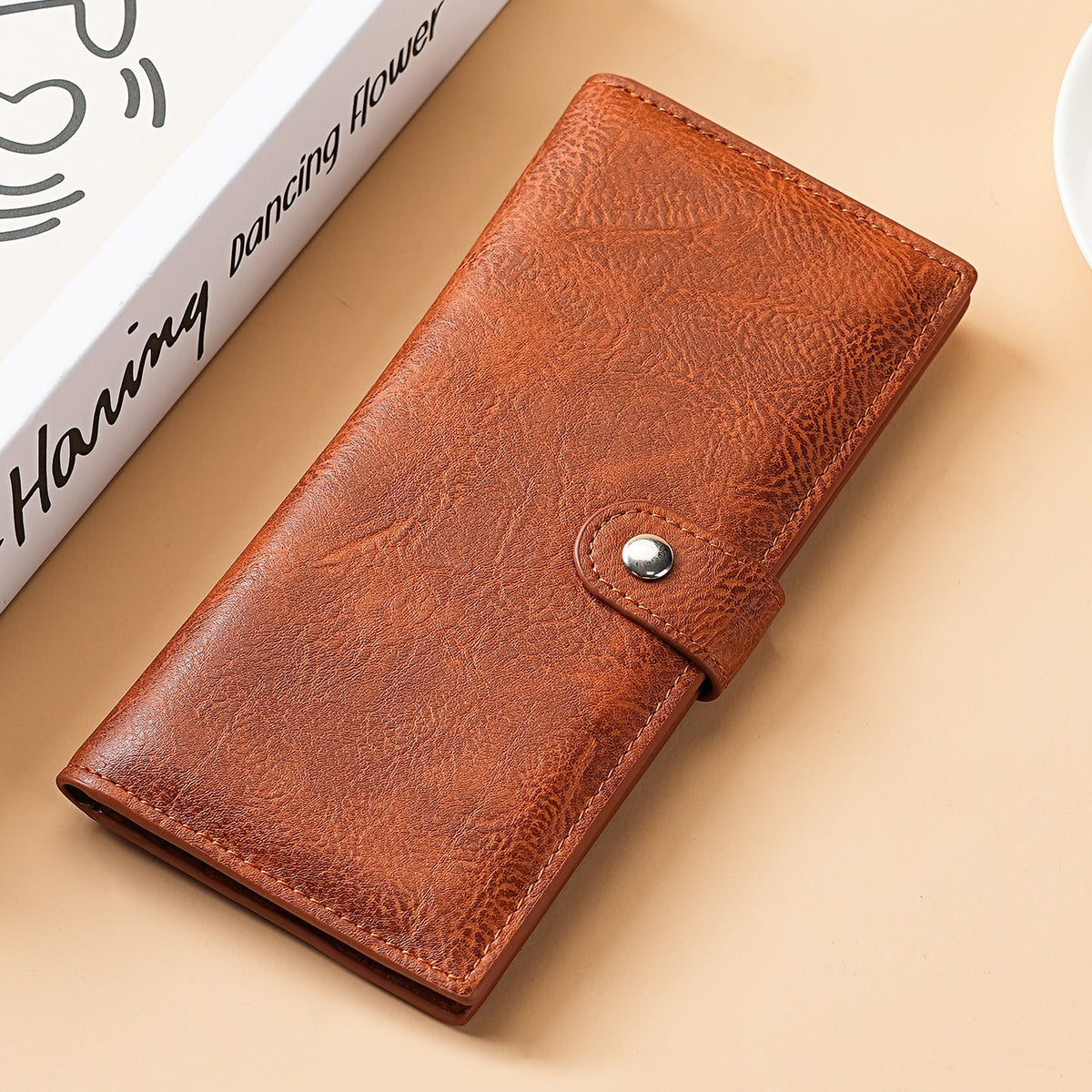 Elegant Textured Leather Long Wallet — product view 3