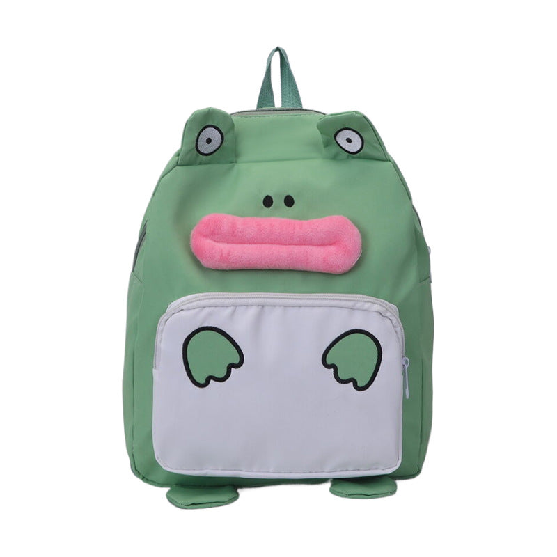 Kids Plush Frog Backpack LoungeYard — product view 2
