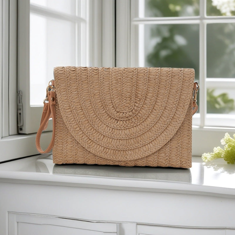 Woven Natural Material Crossbody Bag LoungeYard — product view 2