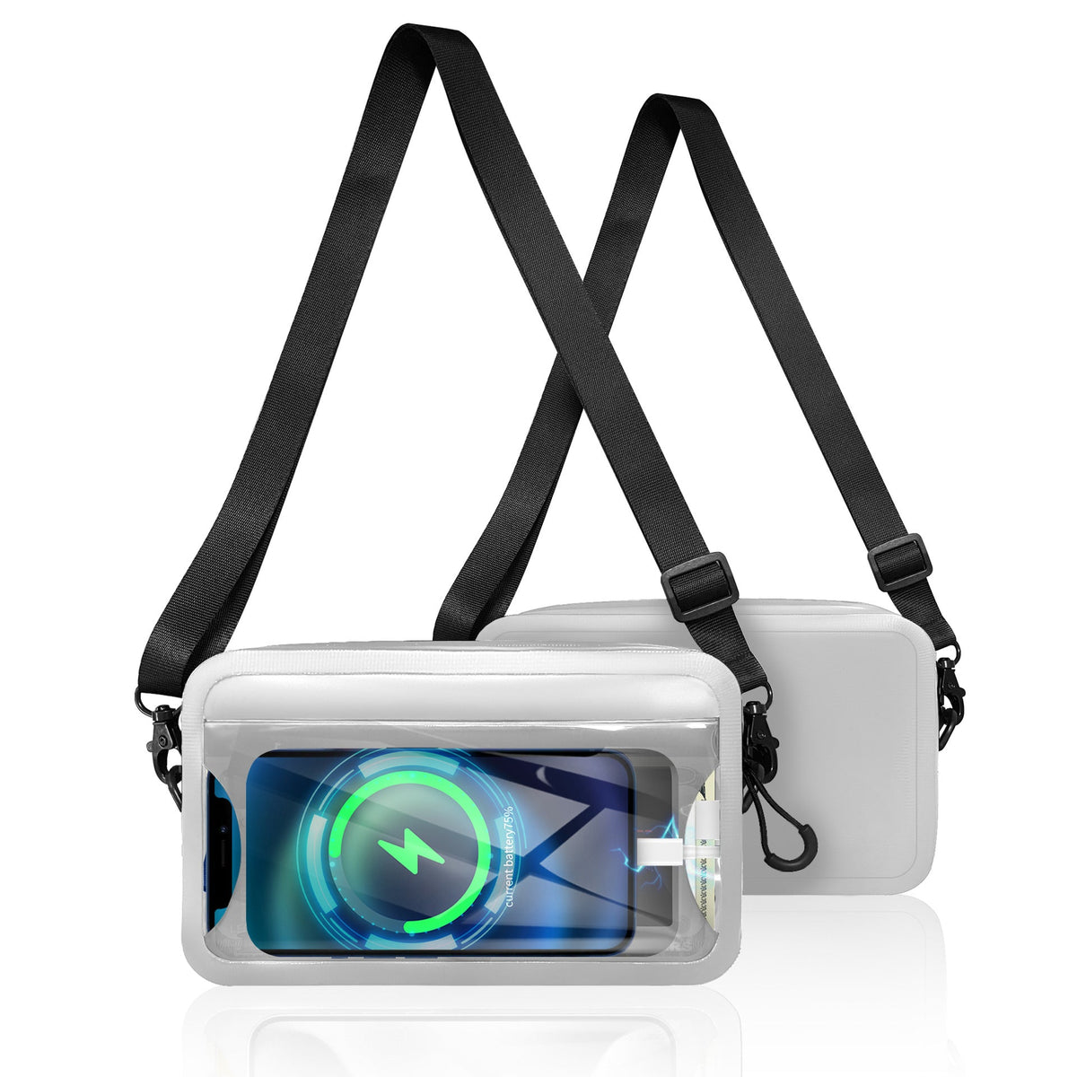 Waterproof shoulder bag with transparent smartphone case LoungeYard — product view 7