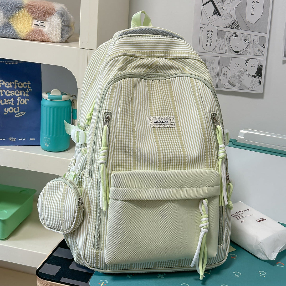 Multi-Functional Striped Backpack LoungeYard — product view 7