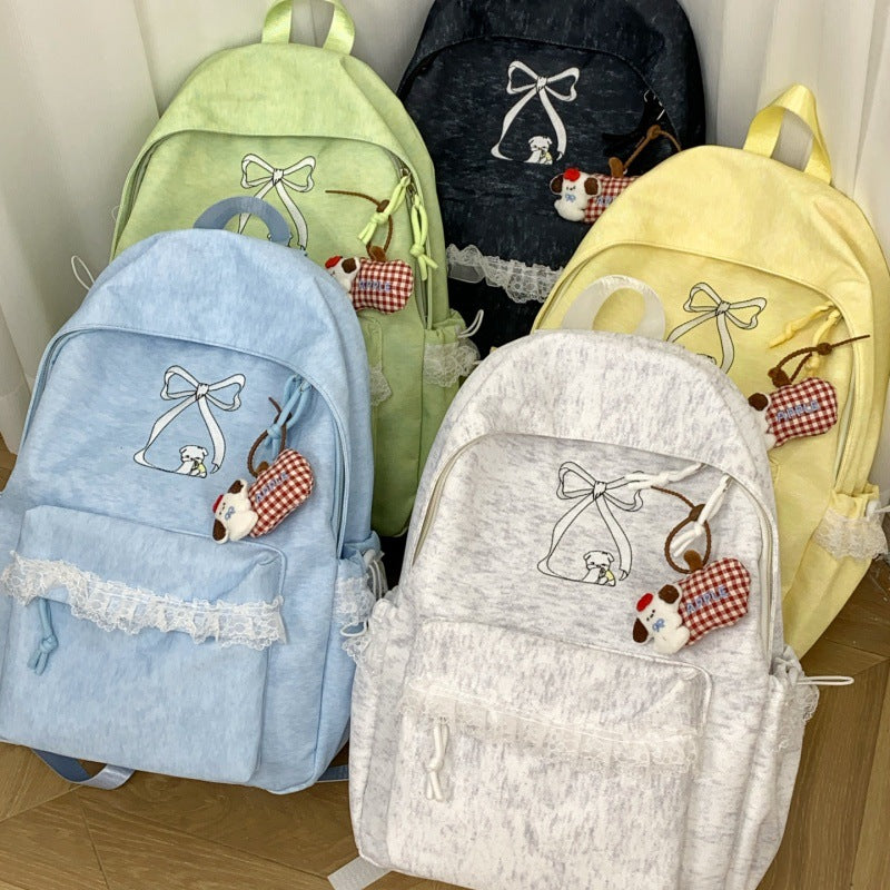 Decorative Lace-Trimmed Backpack LoungeYard — product view 4