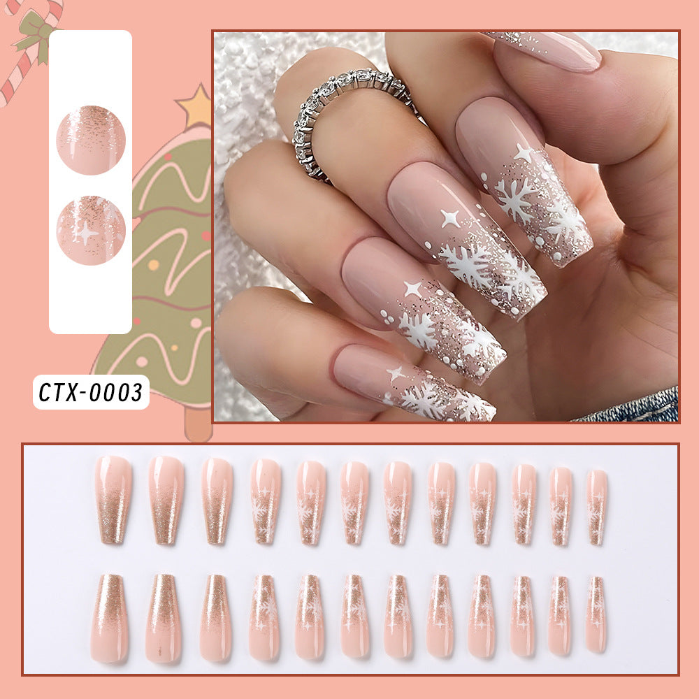 Festive Winter-Themed Press-On Nail Tips Set — product view 2