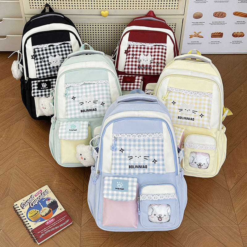 Cute Cartoon Cat-Themed Backpack LoungeYard — product view 4