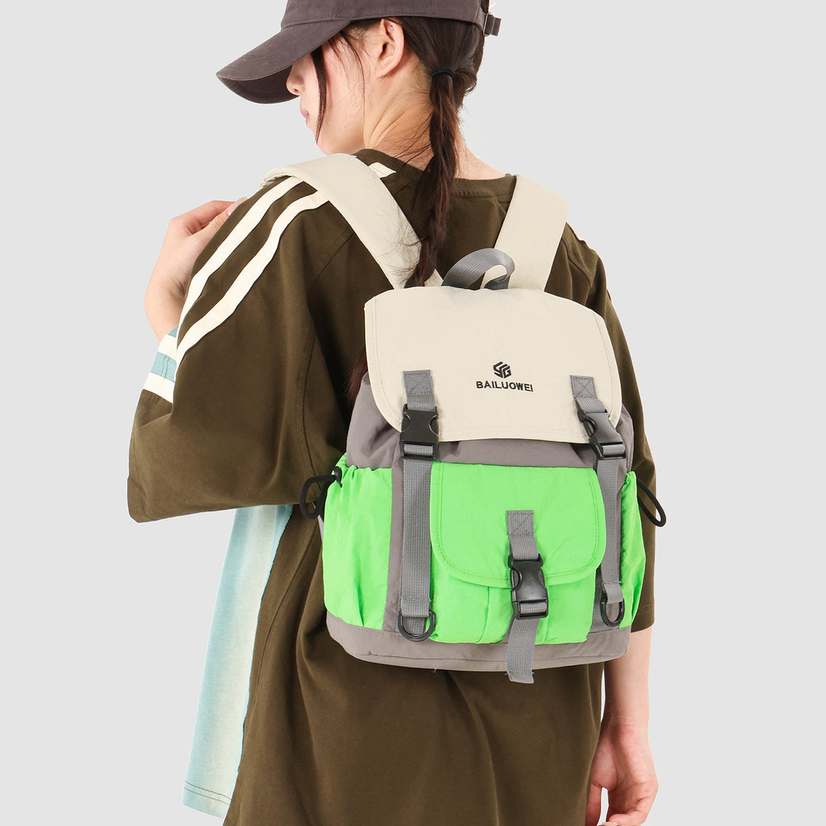 Multi-Pocket Colorful Adventure Backpack LoungeYard — product view 2