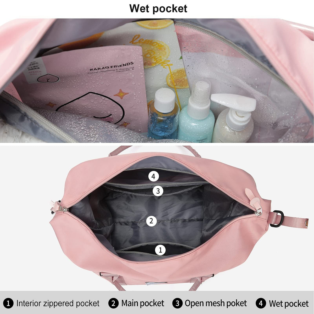 Large sports bag with multiple compartments and durable material LoungeYard — product view 3